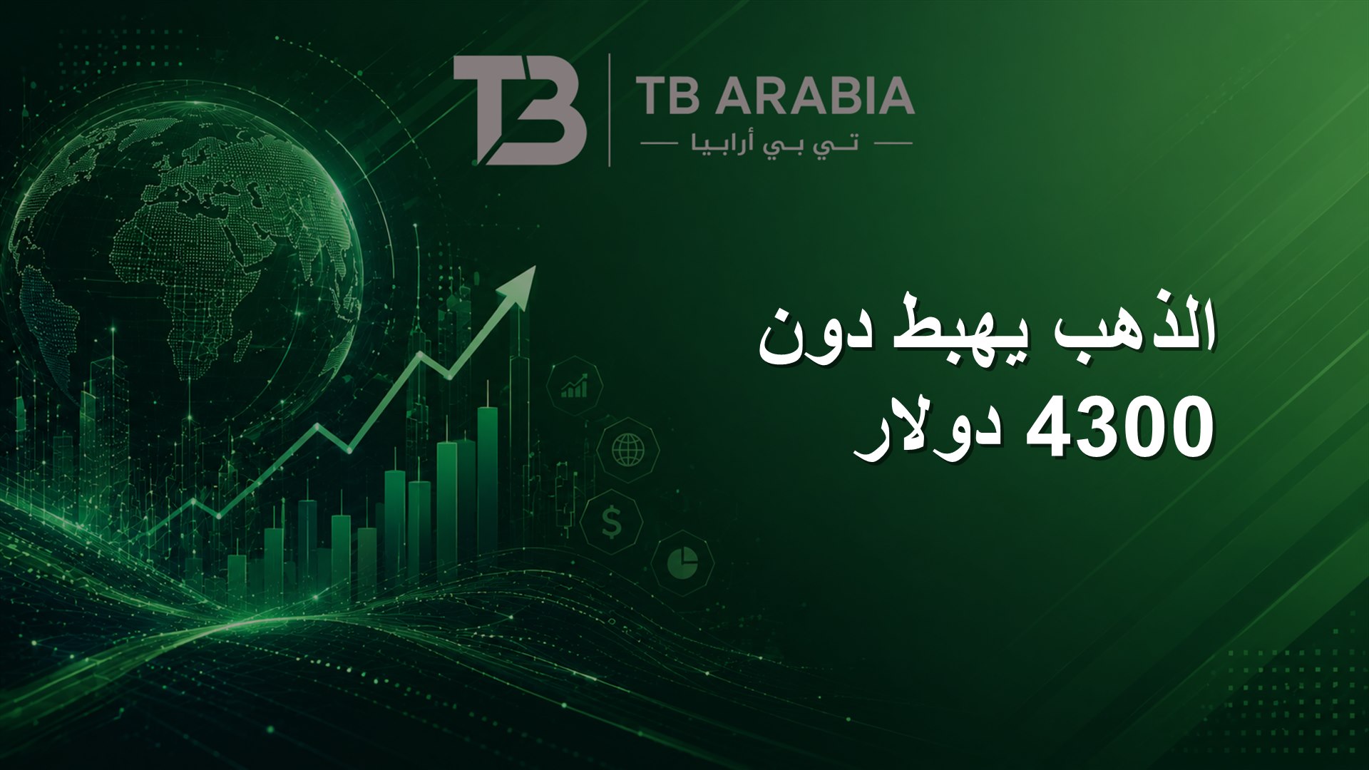 الذهب يهبط دون 4300 دولار